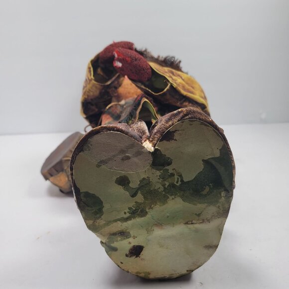 Vintage Paper Mache Handcrafted Christmas Caroler Doll With Hat & Scarf - Picture 5 of 7